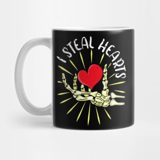 I Steal Hearts Skeleton Hand Valentines Day Funny Pajama Mug